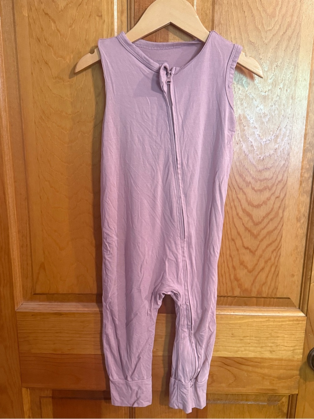 Baby Sleeveless Zip-Front One-Piece Romper in Light pink